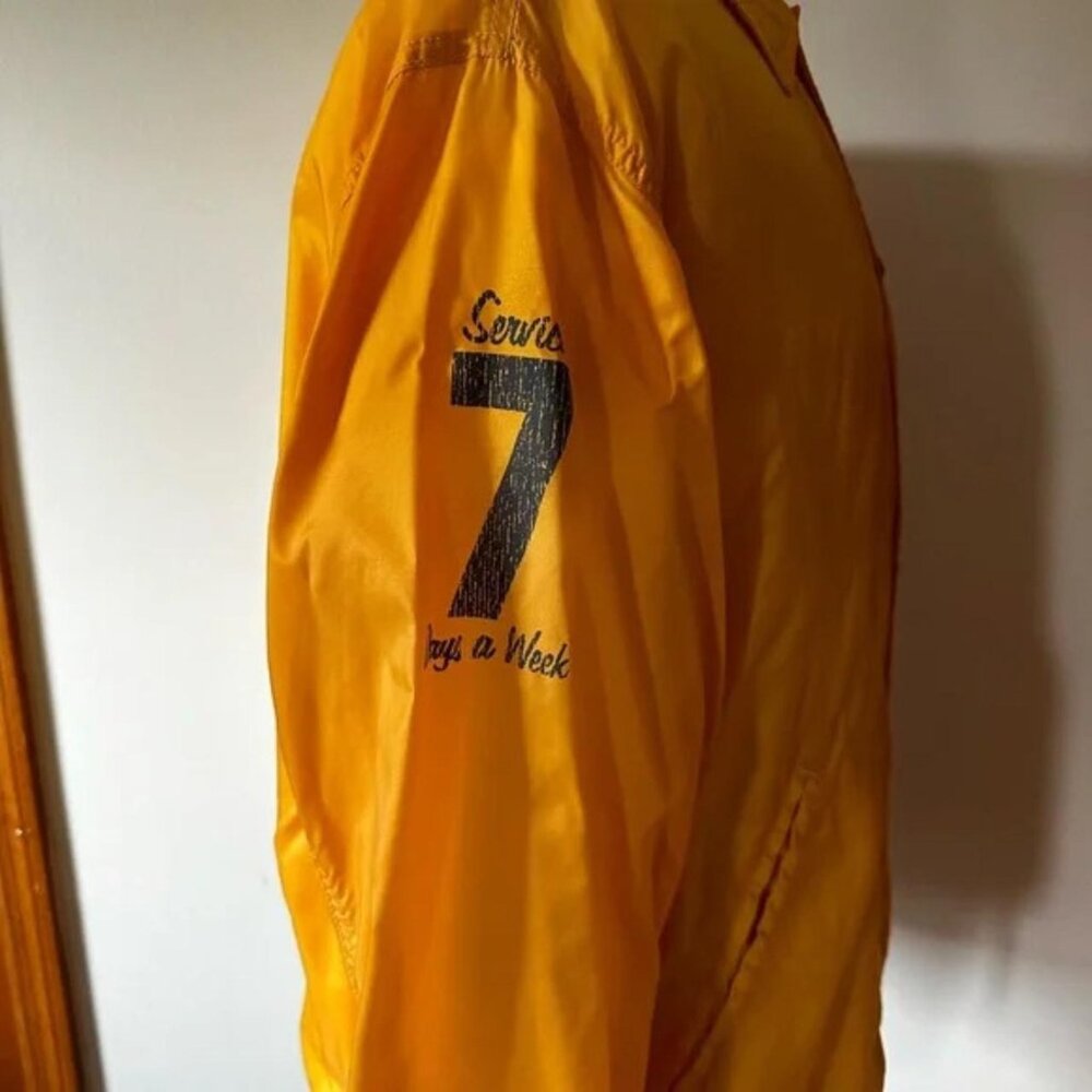 Abercrombie & Fitch Men's Yellow Gene's Pool Cleaning VTG Y2K Jacket - Picture 5 of 7